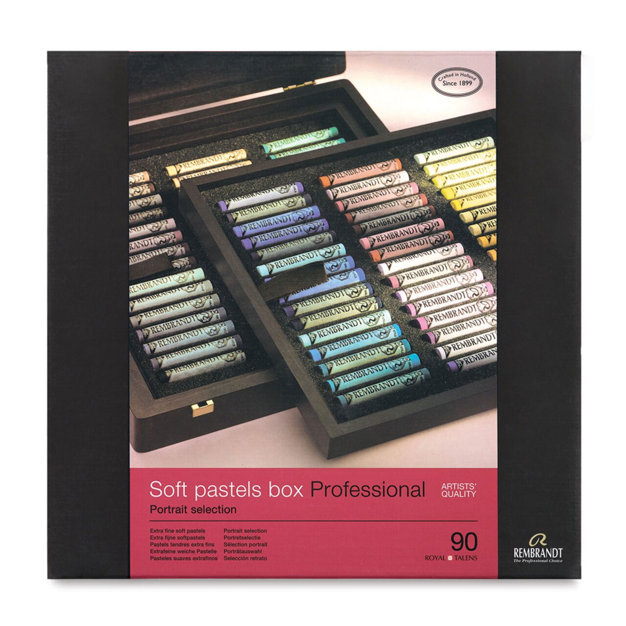 Rembrandt Soft Pastel Set - Set of 90, Portrait Colors, Wood Box